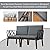 Domi 2 PCS Patio Conversation Sets with Removable Gray Cushions, All-Weather Modern Plastic Metal Dining Chairs Patio Furniture with Coffee Table for Balcony, Porch, Lawn and More
