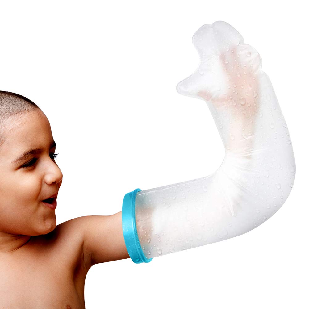 ZIQING Waterproof Cast Covers for Shower Arm Kids Protector Cover Soft Durable PVC Arm Cast Cover for Shower/Bath/Swim (Teenager Child Half Arm)