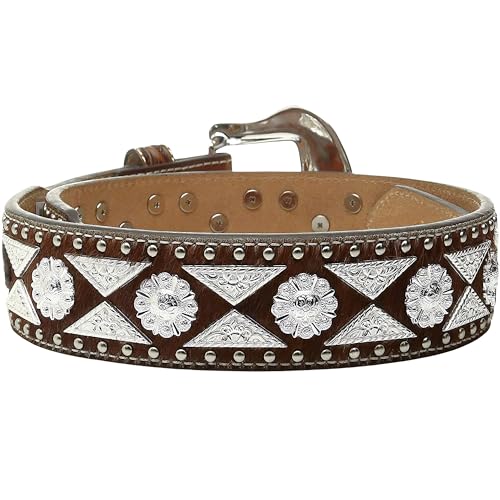 ARIAT Men's Triangle Conchos Calf Hair Belt2