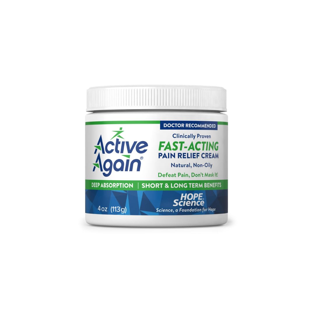 ACTIVE AGAIN Joint & Muscle Cream, 4oz | Clinically Proven for Joint Health and Mobility, Muscle, Back, Knee, Shoulder | Long Term Results| Doctor Approved | Made in USA
