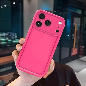 iPhone 17 Pro ile Uyumlu Desenli Yüksek Kalite Pembe Silikon Kılıf Kamera Korumalı Düşmeye Dayanıklı Kapak Telefon Kılıfı