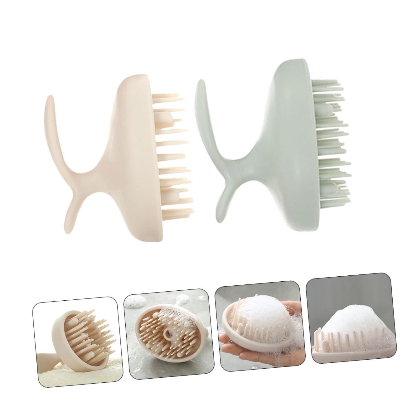 2 Sätze Kopfhautmassagebürste Sanfte Haarreinigung Für Shampoo Anwendungen Und Handlich Zur Effektiven Massage Kopfhaut 2 Stücke * 2