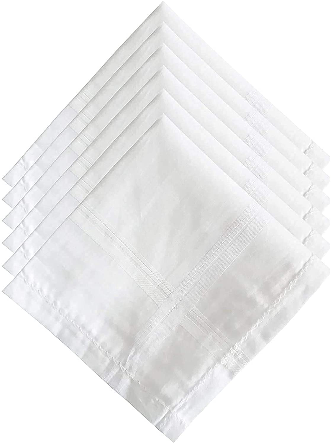 Cotton Premium Collection Handkerchief|Easy Wash & Premium Cotton Fabric|Size 42 x 42 CM, Pack of 6 (White)-picture-11