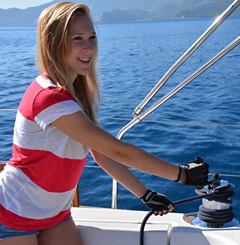 MOTIVEX Segelhandschuhe Rückseite Elasthan, beschichtete Handflächen, Kevlar verstärkte Finger, Größe L