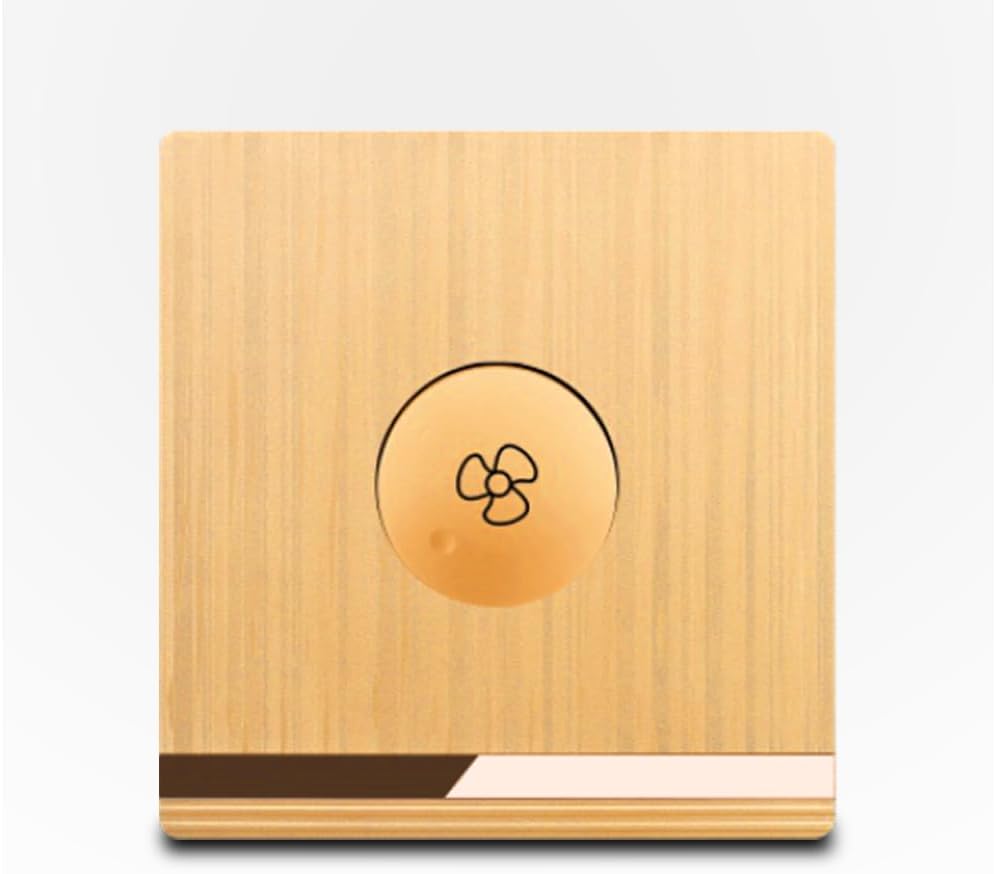 3x3" Golden Smart Fan Speed Control Switch – Adjustable Ceiling Fan Speed Regulator, Wall-Mounted Speed Controller for Ceiling Fans, Ventilation Systems