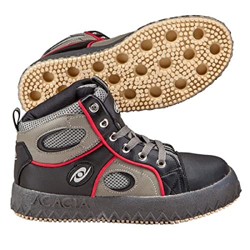 Acacia Grip-Inator Broomball Shoes, Gray/Black/Gray, 5