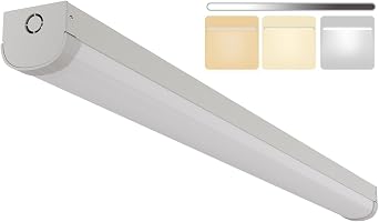 4FT LED Linear Strip Stairwell Light, 20W/40W CCT Selectable, 2500lm/5000lm 3000K/4000K/5000K, 100-277V, IP20, CRI 85, 0-10V Dimmable 4 Foot Commercial Linkable LED Shop Ceiling Light Fixture, ETL DLC