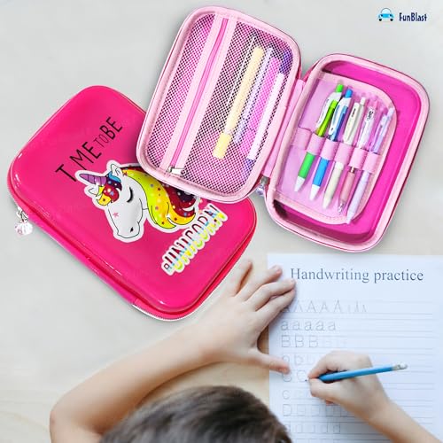 Image of FunBlast Pencil Pouch for Girls Stylish, Pen Case for Girls, Pencil Pouch - Pencil Pouches for Kids, Pencil Case for Girl, Unicorn Pencil Pouches for Girl