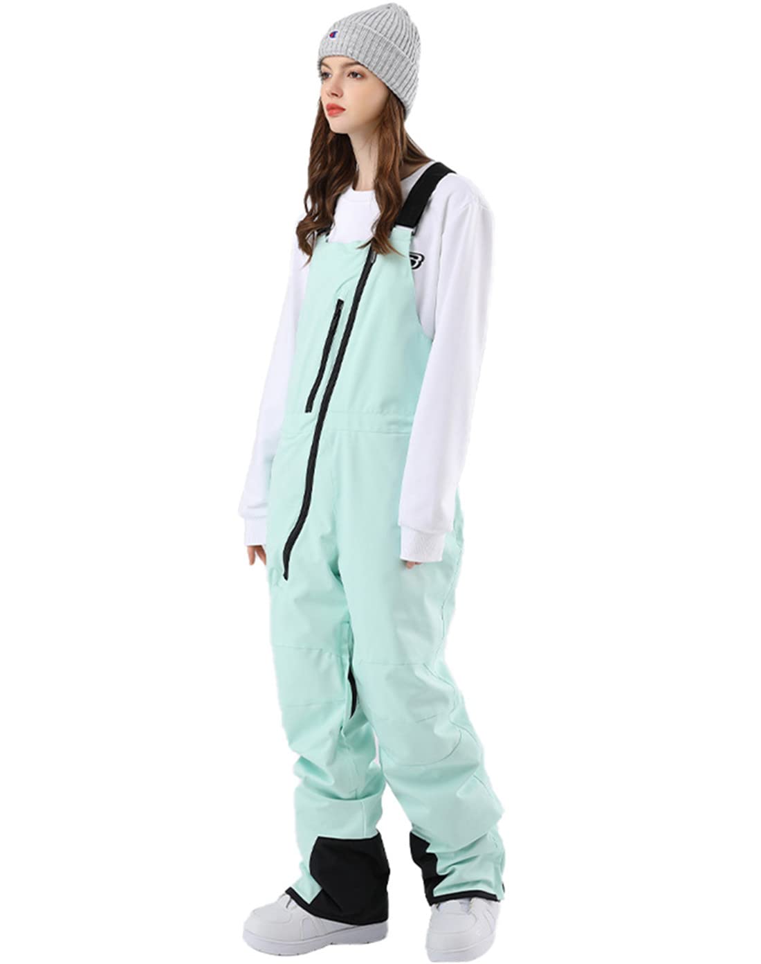 JELEUON Women Men Winter Warm Waterproof and Windproof Ski Bibs Overalls Adjustable Ski Pant with Pocket for Snow Sports