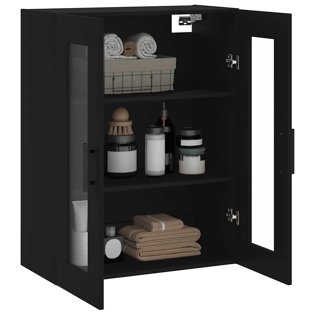 Hothingwell Armadio da parete nero, 69,5 x 34 x 90 cm