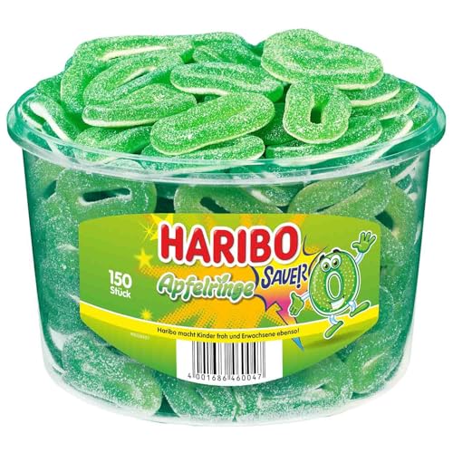 Haribo Saure Apfelringe ( Sour Apple Rings ) Tub -150 pcs