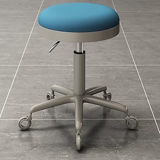 Swivel Swivel Stool Chair,Pu Leather Round with Foot Rest Swivel Height Adjustment Spa Drafting Salon Tattoo Work Office Massage Stools Task Chair/O (Blue)