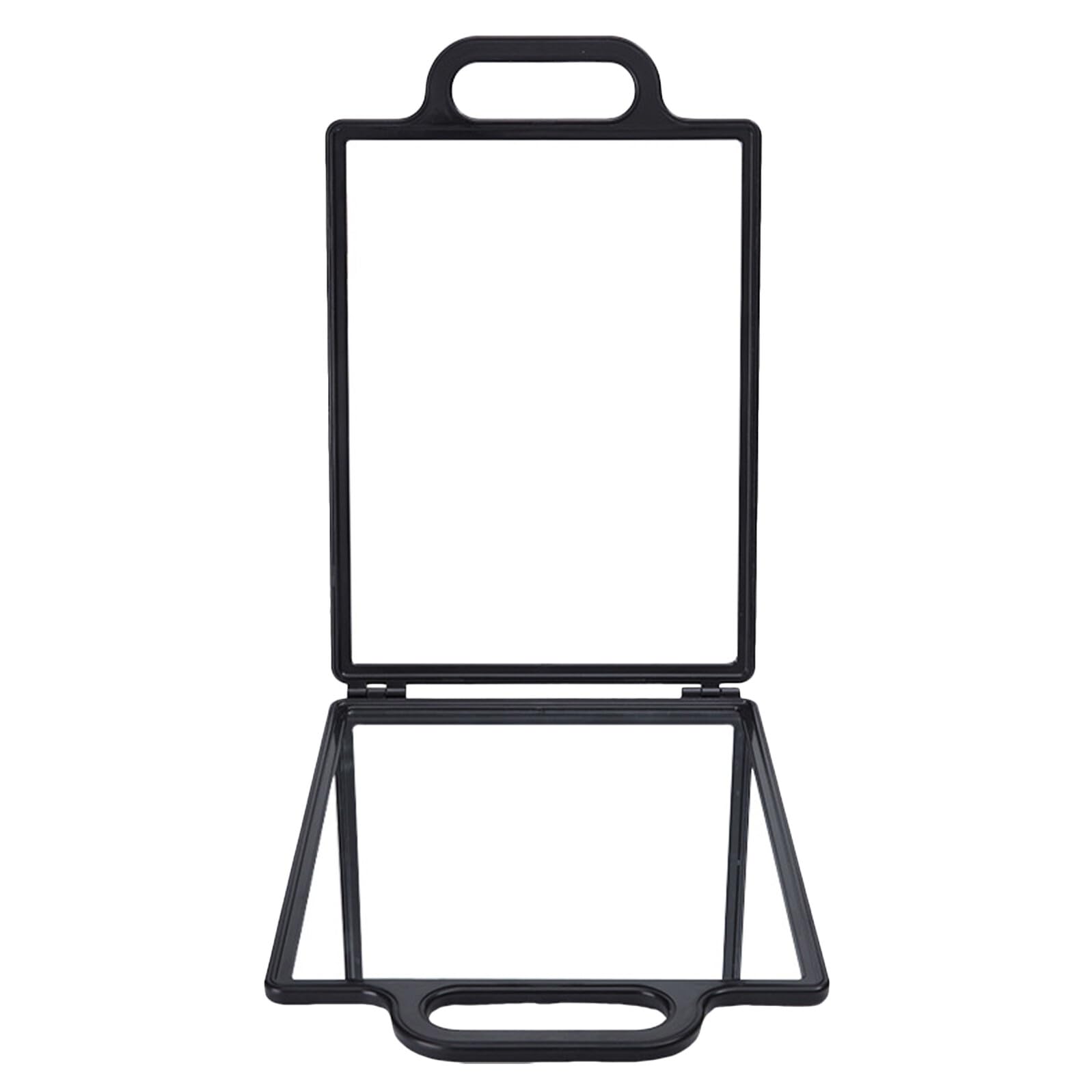 TOPBATHY Miroir de Poche Double Face Pliable en Verre et Plastique Noir pour Salon de Coiffure et Barbier, Accessoire Pratique pour Coiffure et Maquillage Plusieurs Styles