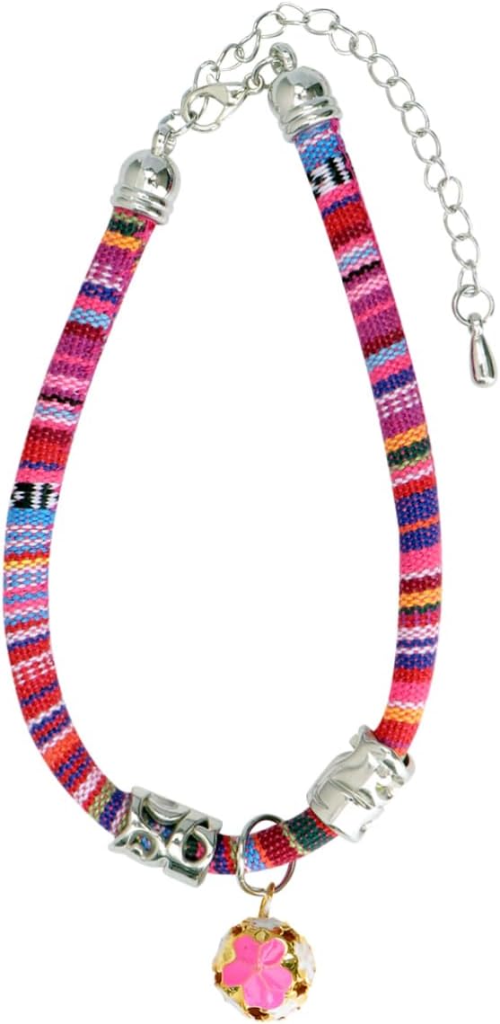 Bohemian Breakaway Cat Collar with Bell, Lightweight Fabric Ethnic Style