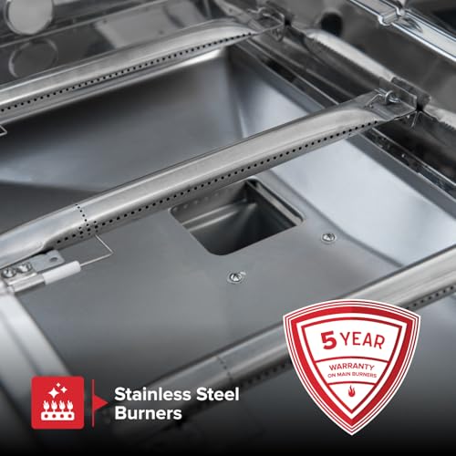 Image of Nexgrill 4-Burner Propane Gas Grill in Stainless Steel with Side Burner, 60000BTUs, 626 sq. in. Cooking Space, Perfect for Outdoor Cooking & Grilling, Patios, BBQ, Backyards, Silver, 720-0830H