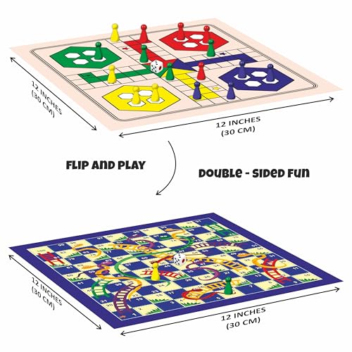 Image of Ankit Toys and Games 10-in-1 Family Board Games Set - Ludo, Chess, Snakes & Ladders, Tic-Tac-Toe & More | Fun Strategy & Educational Game for Kids & Adults