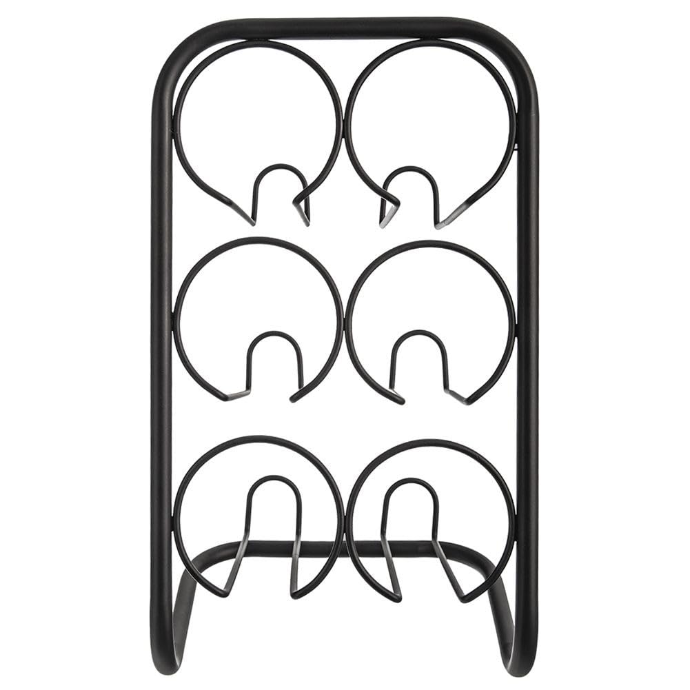 orion group Stojak na wino, stojak na butelki, stojak na wino, stojak na butelki wina, uchwyt na butelki wina, z metalu, czarny, na 6 butelek wina 22,5 x 39 cm