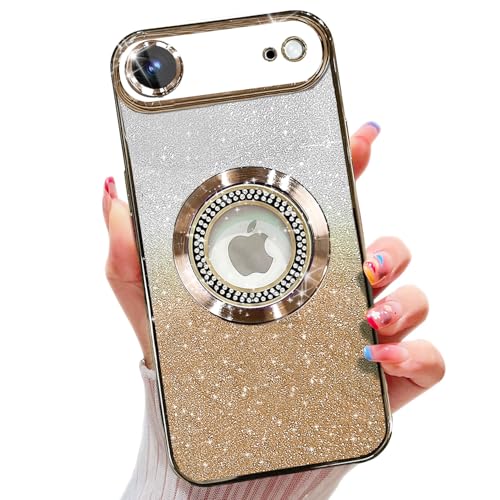 Image of Misscase for iPhone Air Magnetic Glitter Case Compatible with MagSafe,Full Protection Slim Shockproof Case with Camera Lens Protector Plating Bling Cover Case for iPhone 17 Air 6.5 inch Gold