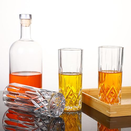 Set de 4 vasos de vidrio transparente diseño floral miniatura 4