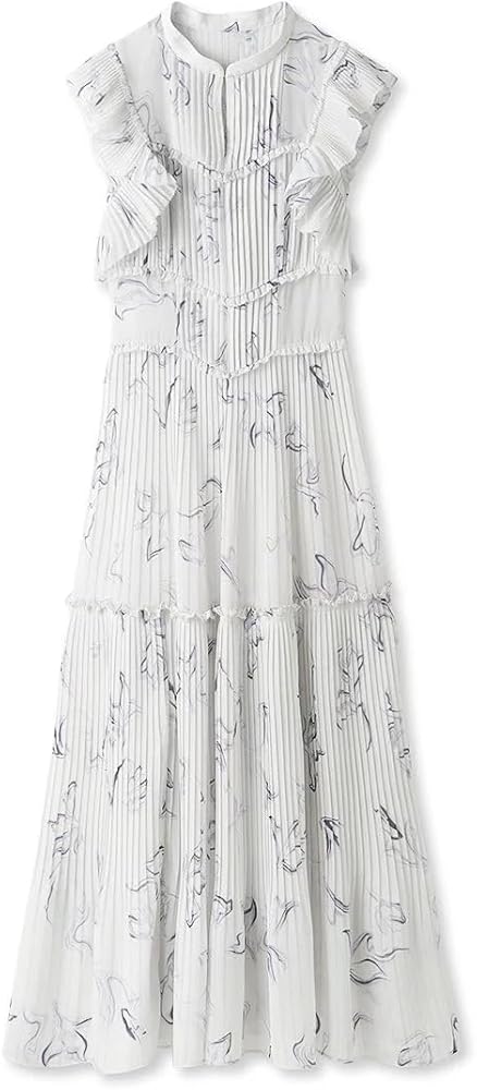 【美品】SNIDEL スナイデル プリントプリーツワンピース BLU 0 スナイデル snidel プリントプリーツワンピース BLU 0サイズ