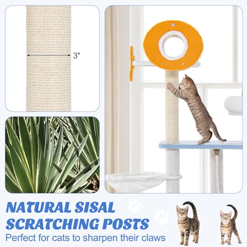 Árbol para gatos temático oceánico de 66 pulgadas miniatura 5