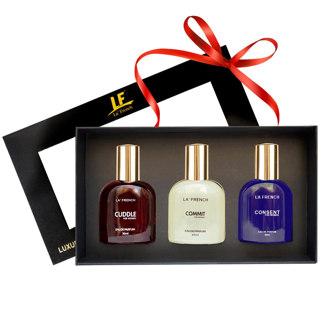LA' French Best Fragrance For Women Set Of 3,30Ml Each (Cuddle+Commit+Consent) Upto 24Hrs Lasting Eau De Parfum | Best Perfume Gift Set For Women-image-16