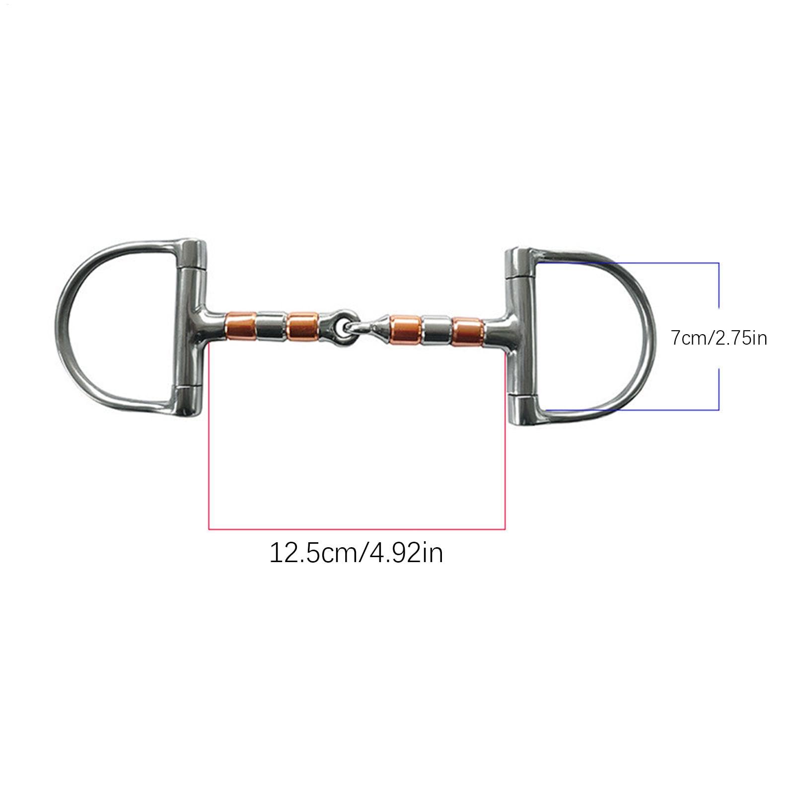 Pferdegebiss aus Edelstahl, Pferdegebiss aus Kupfer mit Rollenmaul, D-Ring-Trense mit Einzelgelenk-Design für, professionelles Pferdegebiss für Kontrolle, Komfort und Training