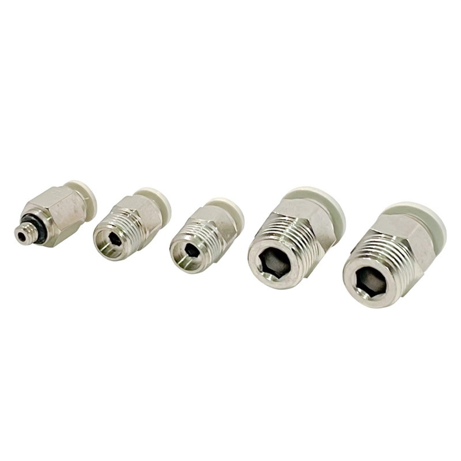 Conector de tubería de 30 piezas, accesorios rectos macho rápidos de un toque PC4-01/PC4-02/PC6-02/PC8-01_Conexión neumática blanca (Color : PC6-M5)