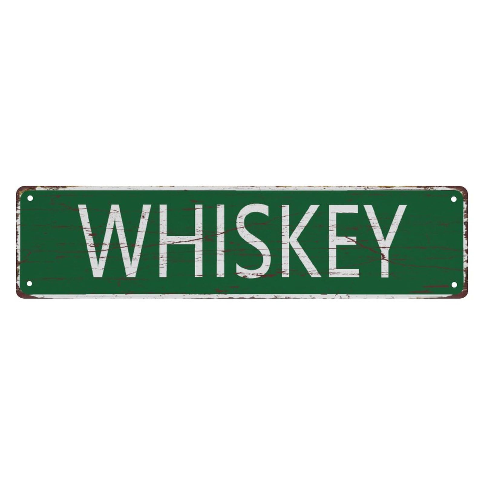 peiyeety Vintage Metal Tin Sign Decorative Wall Art Whiskey Themed Street Sign, Rustic Style, Durable Waterproof Rustproof, For Home, Bar, Man Cave, Easy To Mount, 4x16 Inch