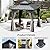 Domi 8’ X 10’ Hardtop Gazebo Canopy with Netting & Curtains, Outdoor Metal Gazebo with Galvanized Steel Double Roof for Patio Lawn and Garden, Gray