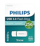Philips Memorias Usb 3.0 de 256Gb serie Snow marrón, con una velocidad de transferencia de datos superior a 100 Mb/seg