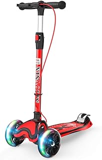 Paelf Children's Flash 3 Rounds Kick Scooter 2-3-12 Year Old Child Drift Scooter Miniature High-end Fashion Male And Female Baby Toy Scooter Gravity Turning Design Multifunctional Scooter