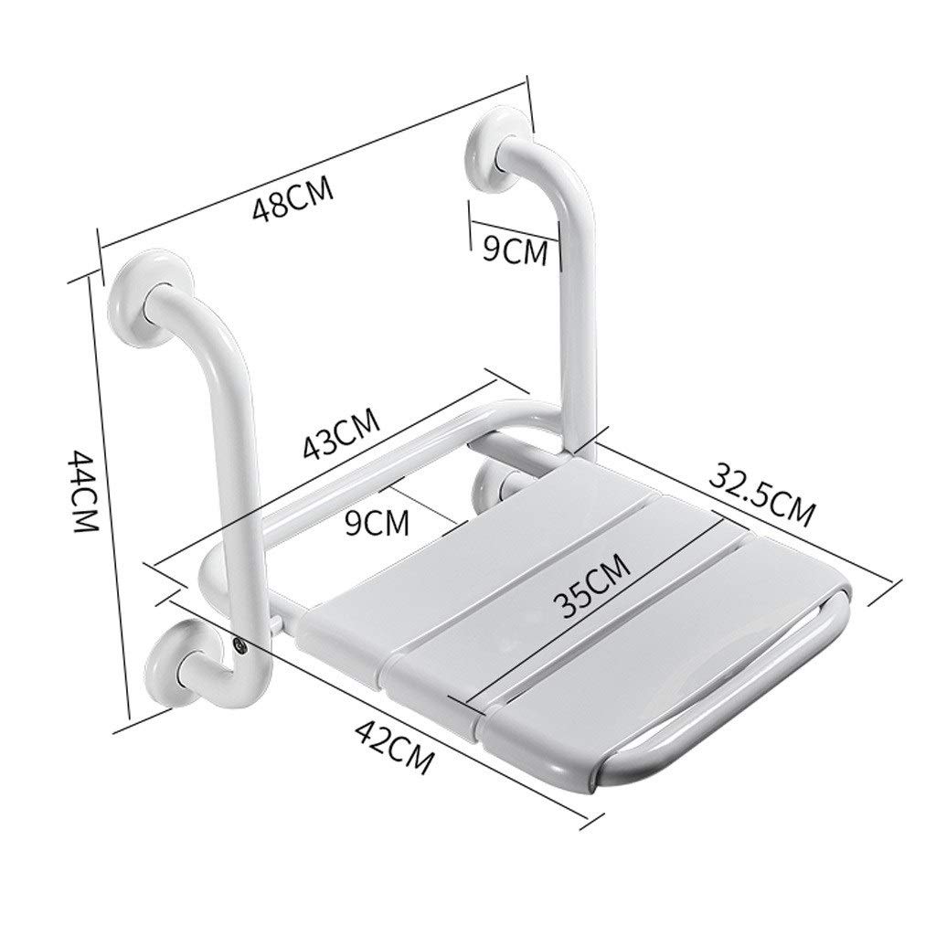 Taburetes de ducha plegables de pared, asiento y silla de ducha de plástico for montar en la pared, banco de baño plegable for personas mayores, ayuda for discapacitados, baño, ducha, diseño portátil.