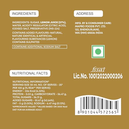 Image of Mapro Limboo Timboo Lemon Squash, 750ml