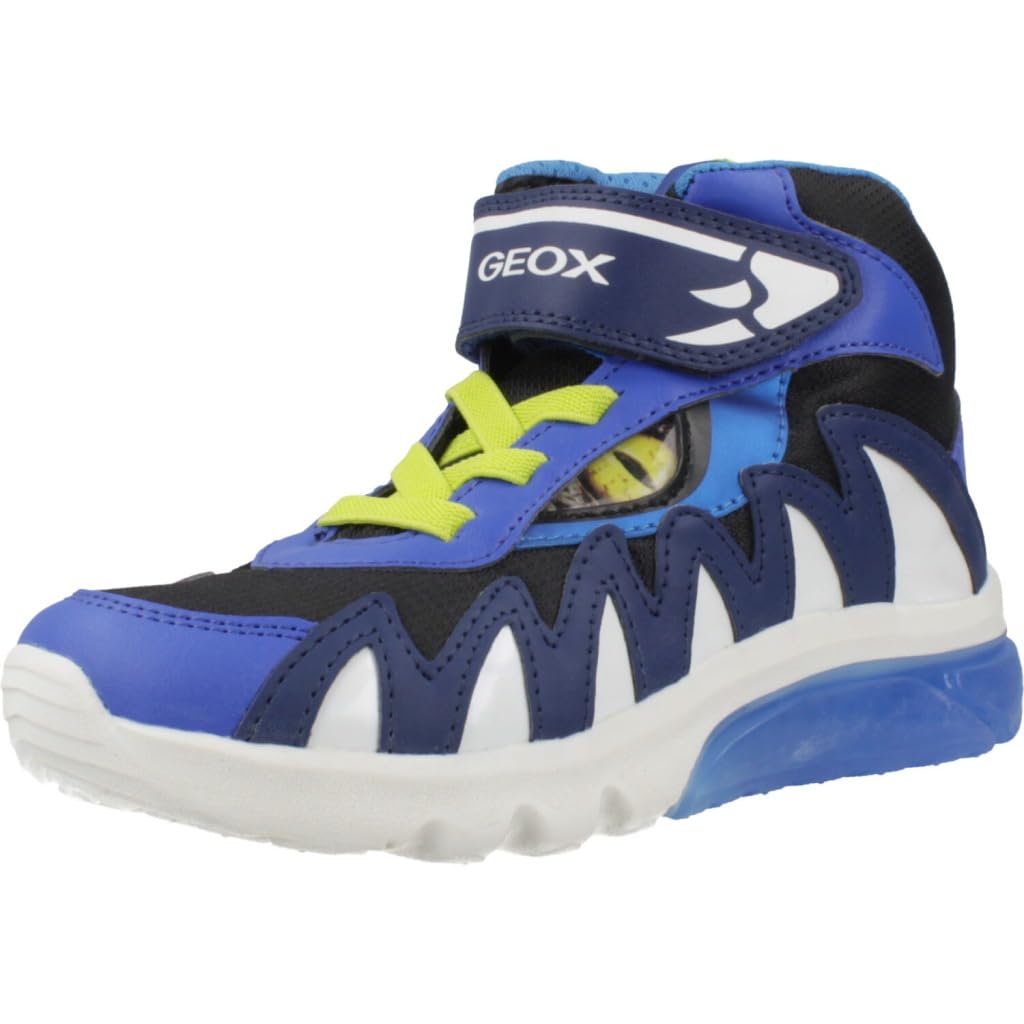 Geox J CIBERDRON BOY D, Sneaker, Navy/Lime,