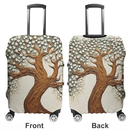 Tree Printed Luggage Cover, Elastic Luggage Protector Fits 19-32in Suitcases, Washable & Anti-Scratch Suitcase Cover for Men Women M3