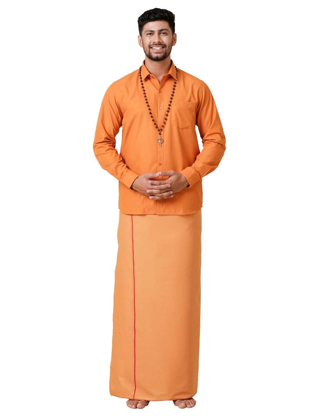 ramraj cotton RAMRAJ Men solid cotton full sleeve shirt with dhoti-picture-12