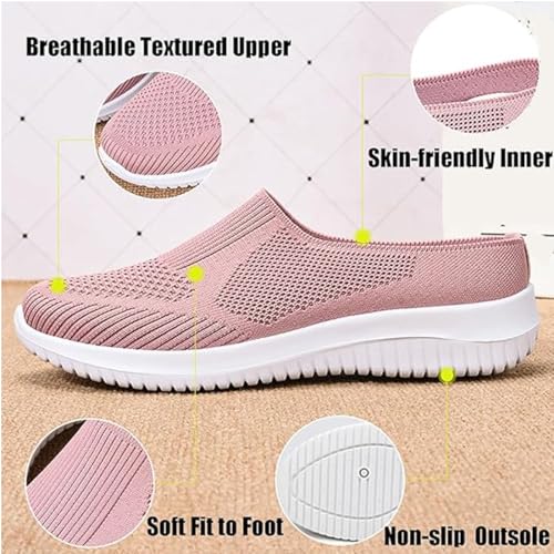 Women Breathable Mesh Orthopedic Slip On Mules Closed Toe Backless Sneakers Lightweight Breathable Comfortable Walking Shoes 5