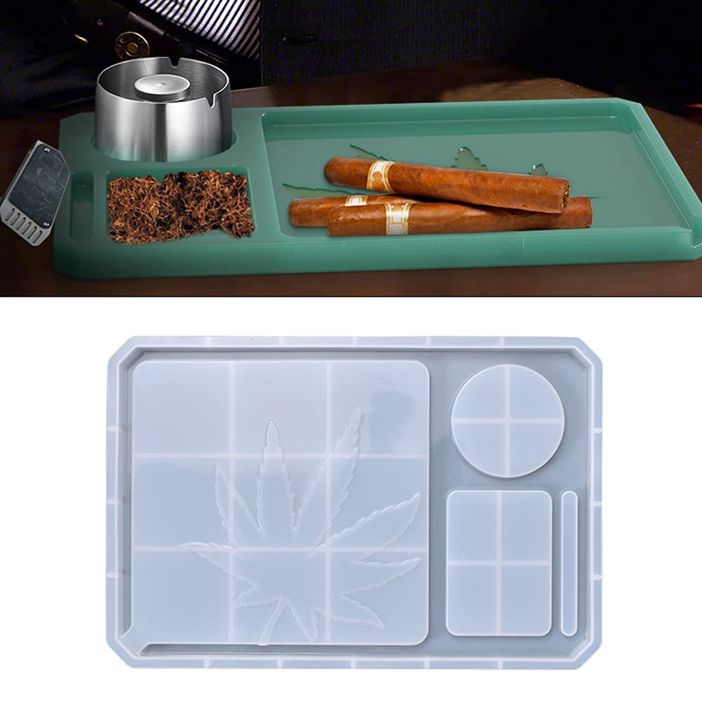 Resina epoxi, bandeja de silicona grande para joyería | Caja de almacenamiento de hierro fundido, tabla de servir grande, molde de resina, bandeja de maquillaje