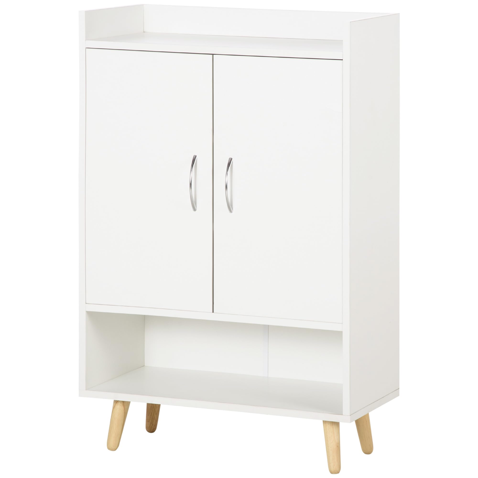 HOMCOM IE Located Shoe Cabinet, Modern Shoe Cupboard Storage Cabinet with Doors and Shelves for Hallway, Entryway, White