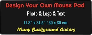 Personalised Extended Mouse Mat Custom 80x30cm Extra Large Gaming Mouse Pad Desk Mat with Picture Logo Text for Laptop Computer, Customised Photo Gifts with Your Own Design for Kids Father Mother