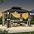 Modern Shade The Horizon Permanent Hardtop Gazebo 10' x 12' w/ 4 LED Lights, Outdoor Gazebo w/Galvanized Steel Double Roof, Patio Pavilion w/Decor Hooks, Mosquito Nettings, Black