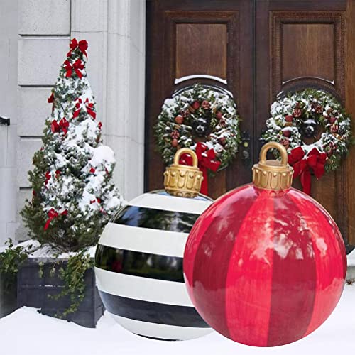 Enfeites de bola inflável de Natal de 60 cm, enfeites de bola infláveis de Natal gigantes, bolas de