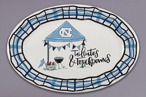 Magnolia Lane University of North Carolina Tar Heels Football Tailgates and Touchdowns Heavyweight Melamine Barbecue Oval Platter, 18-inch Length