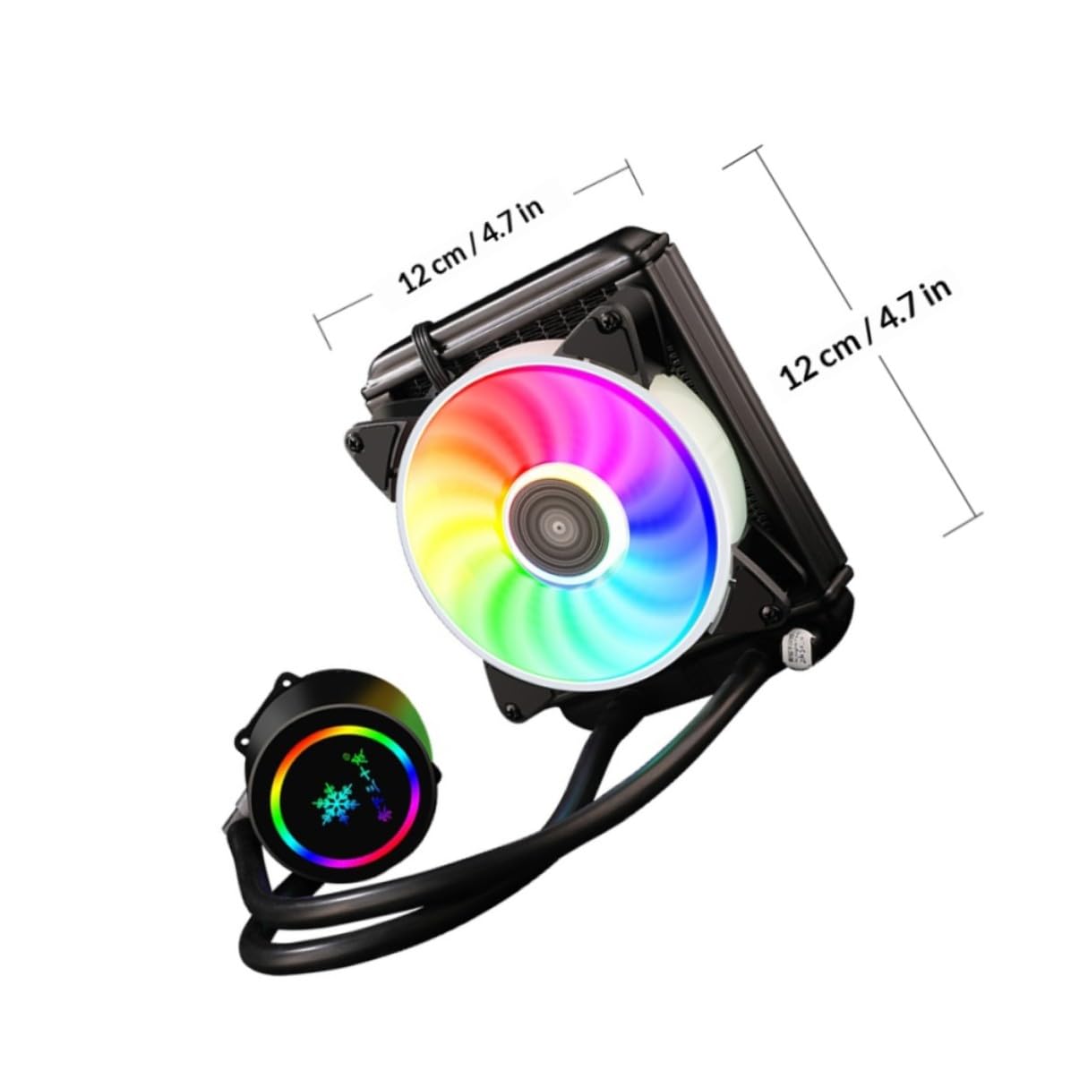 Gatuida CPU Liquid Cooler Radiator 120mm Water-Cooled Heat Sink for Gaming Desktop Pcs Professional Cooling System with RGB Lighting and Pwm Fan