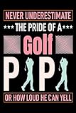  Never Underestimate The Pride Of A Golf Papa Or How Loud He Can Yell: Golf Log Book  Golf Gifts for dad & men  Golf journal notebook