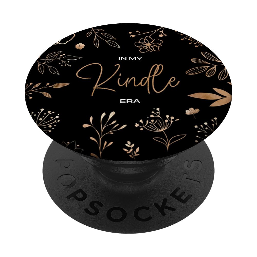 in My Kindle Era Botanical Flowers Book Lover PopSockets Adhesive PopGrip