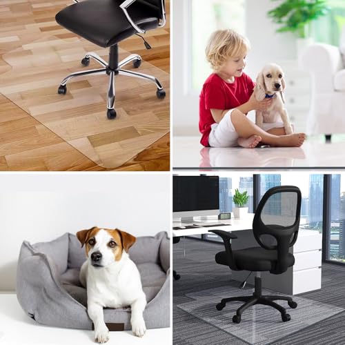 Kaisle CM-03 Office Chair Mat For Carpet Heavy Duty Hard Clear Chair Mats Under Desk Protector Floor Mat 48 Inch X 36 Inch Plastic Rolling Computer Mats thumb #6