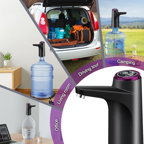 Wasserflaschen Pumpe, Elektrischer Wasserspender, USB-Lade Automatische Trinkwasserpumpe, 5 Gallonen Wasserflaschen Pumpe für Home Camping Office Küchen Schule mit Schläuchen,Ladekabel