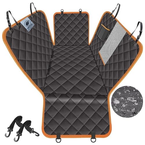PetLux Dog Car Seat Cover | Waterproof, Scratch Proof and Nonslip Back Seat Cover | Washable, Durable, Universal fits All Cars (Orange & Black) (B0BW7C2KBD) Amazon Price History, Amazon Price Tracker